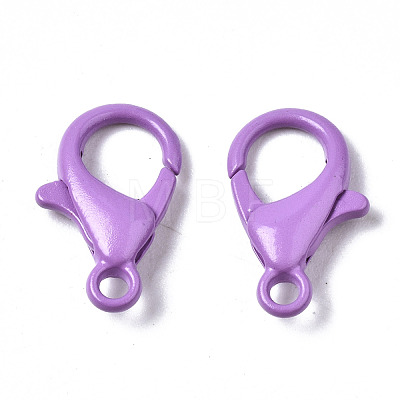 Spray Painted Eco-Friendly Alloy Lobster Claw Clasps X-PALLOY-T080-06D-NR-1