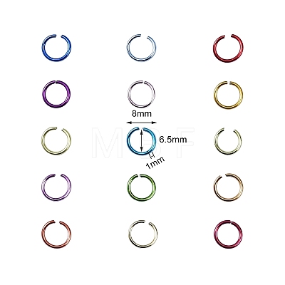 1500PCS 15 Colors Aluminum Jump Rings ALUM-CJ0001-21-1