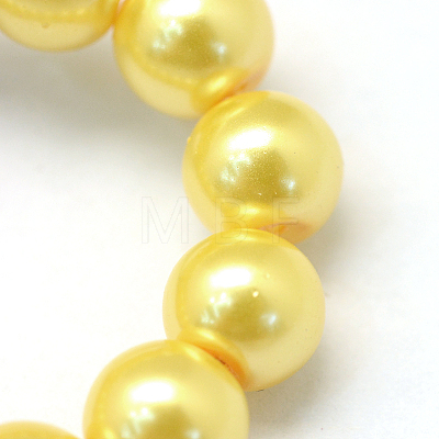 Baking Painted Pearlized Glass Pearl Round Bead Strands HY-Q330-8mm-67-1