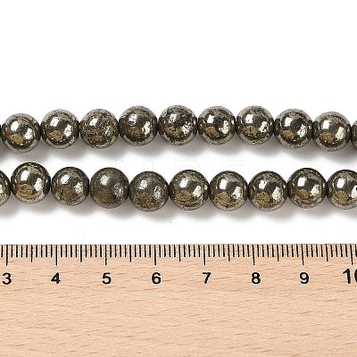 Natural Pyrite Beads Strands G-A250-A01-01-1