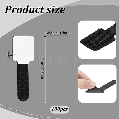 100Pcs Self-adhesive Nylon Hook & Loop Cable Tie FIND-GA0008-92-1