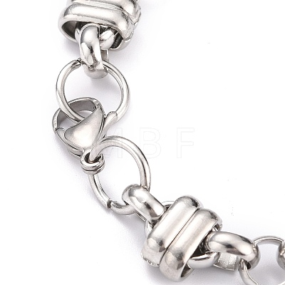 304 Stainless Steel Link Chain Bracelets X-BJEW-Z011-01P-1