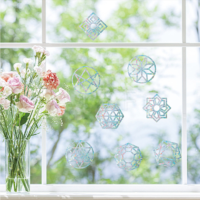 Waterproof PVC Colored Laser Stained Window Film Adhesive Stickers DIY-WH0256-026-1