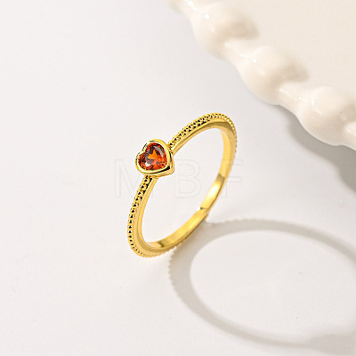 Sweet Romantic Heart Ring with Copper and Zircon MC9618-3-1