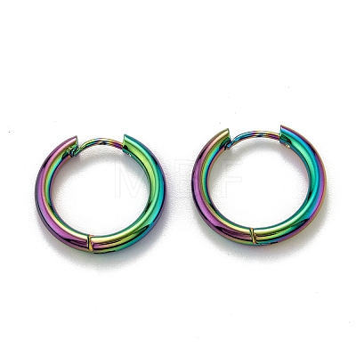 304 Stainless Steel Huggie Hoop Earrings X-EJEW-O087-09C-M-1
