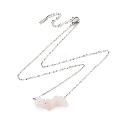 12Pcs 12 Styles Natural Mixed Stone Chip Pendant Necklace Sets NJEW-JN05097-1