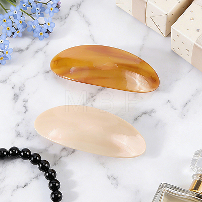 2Pcs 2 Colors Resin and Iron Hair Barrettes PHAR-WR0001-07-1