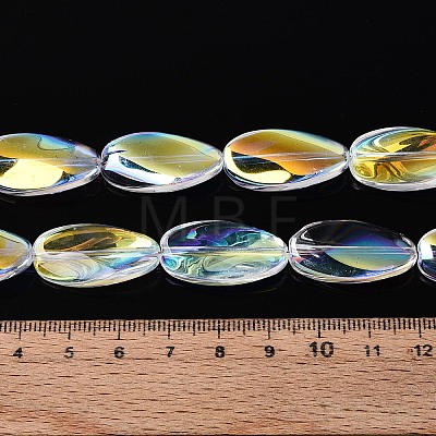 Electroplate Transparent Glass Beads Strands EGLA-N055-02B-1