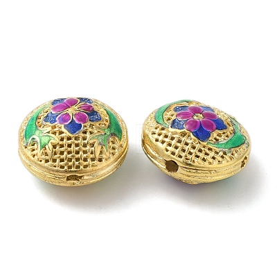 Rack Plating Brass Enamel Beads KK-P276-24A-G02-1