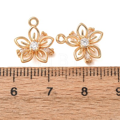 Brass Micro Pave Clear Cubic Zirconia Charms CU-CBAEC99-22G-1