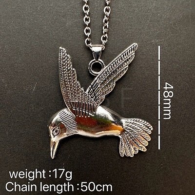 Vintage Alloy Flying Bird Pendant Necklaces for Men Women SG2884-1