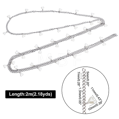  2M 304 Stainless Steel Cuban Link Chain CHS-PH0001-07-1