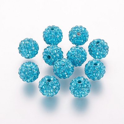 Polymer Clay Rhinestone Beads X-RB-K050-10mm-C24-1