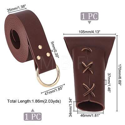 Men's PU Leather Belt Sword Dagger Frog Case DIY-WH0430-219B-1