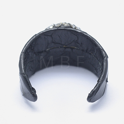 Snakeskin Leather Cuff Rings RJEW-P066-14A-1