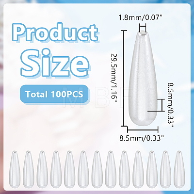 100Pcs ABS Plastic Imitation Shell Pearl Beads KY-HY0001-21-1