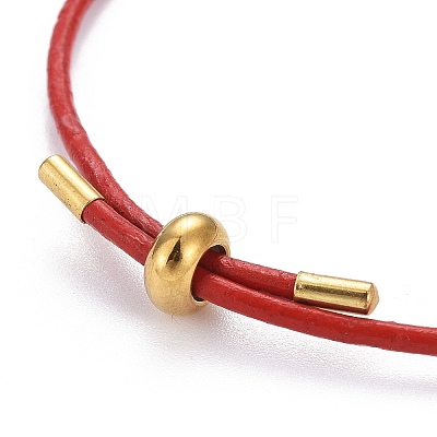 Adjustable PU Leather Cord Slider Bracelets BJEW-F412-05G-1