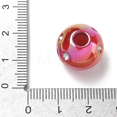 UV Plating Opaque Acrylic European Bead Rhinestone Settings AC-CBA6658-06-1