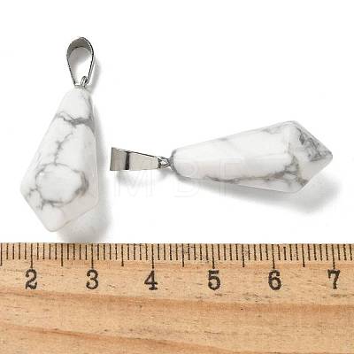 Natural Howlite Pointed Pendants G-B127-15P-03-1