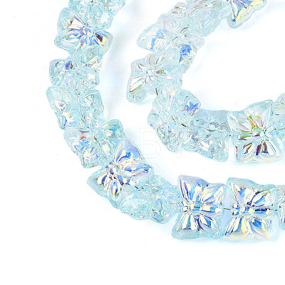 Baking Paint Electroplate Transparent Glass Beads Strands EGLA-N020-05F-1