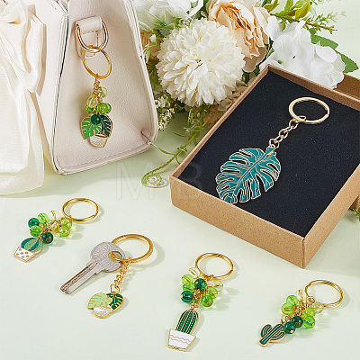 Leaf Alloy Enamel Pendant Keychain KEYC-CP0001-26-1