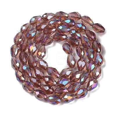 Transparent Electroplate Glass Beads Strands EGLA-T4mm-B02-1