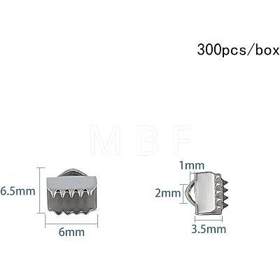 Unicraftale 304 Stainless Steel Ribbon Crimp Ends STAS-UN0001-97A-1