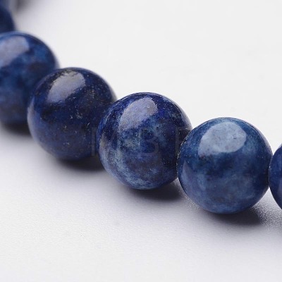 Natural Lapis Lazuli Beaded Stretch Bracelets X-BJEW-F202-04-1