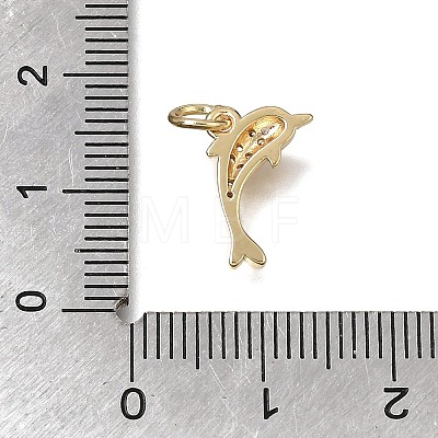 Brass Micro Pave Clear Cubic Zirconia Charms KK-D110-08A-G-1