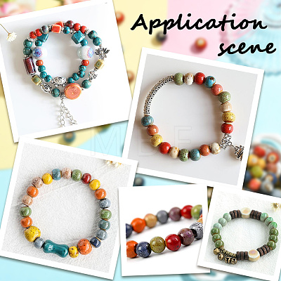 180Pcs 12 Colors Handmade Porcelain Beads PORC-SC0001-21B-1