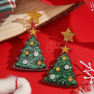 Christmas Acrylic Dangle Stud Earrings FS-WGDC115-05-1
