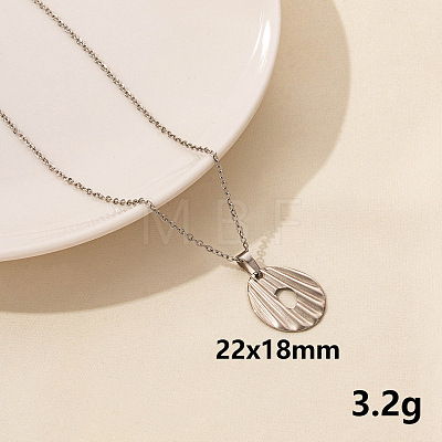 304 Stainless Steel Round Pendant Necklaces SS2971-1-1