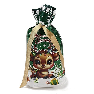 Christmas Deer Plastic  Packing Pouches Drawstring Bags ABAG-Q053-05A-1