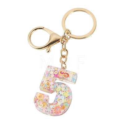 Number 5 Transparent Resin Keychains KEYC-TADJ0001-10E-1
