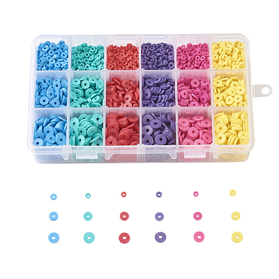 6 Colors Handmade Polymer Clay Beads CLAY-JP0001-04-1