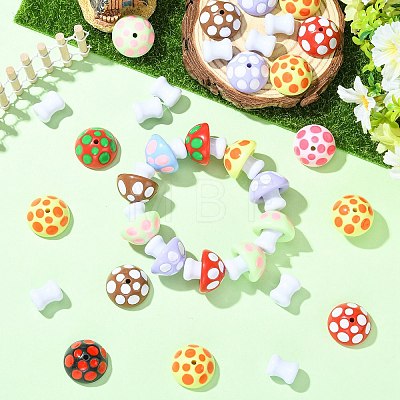 40Pcs 2 Styles Opaque Acrylic Beads MACR-CJ0002-49-1