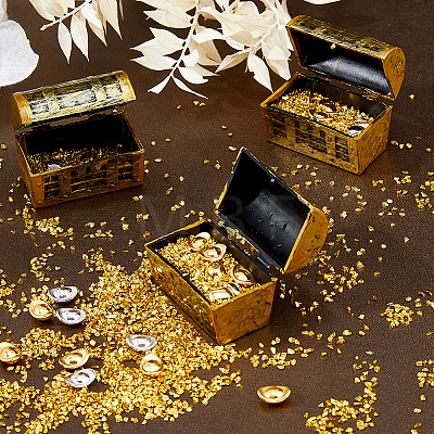 Alloy Pirate Treasure Prop  with Ingots Miniature Model DJEW-WH0028-034B-G-1