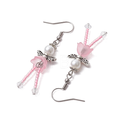 304 Stainless Steel Fairy Dangle Earrings EJEW-MZ00129-02-1