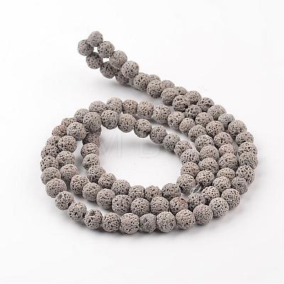Synthetic Lava Rock Round Beads Strands G-I124-10mm-13-1
