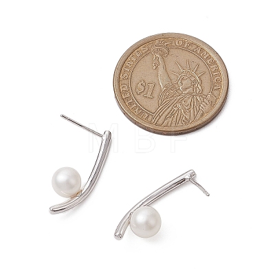 Natural Pearl Ear Studs EJEW-P286-52P-1