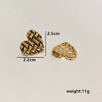 Brass Stud Earrings for Women MH7259-1-1