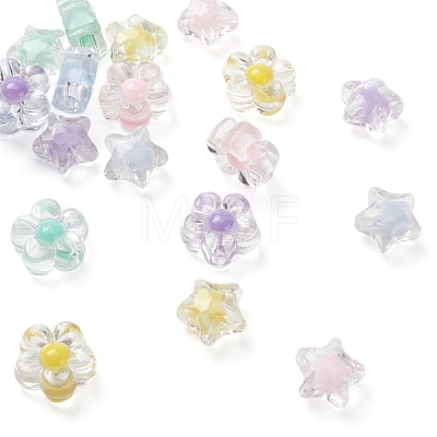 125Pcs 10 Style Transparent Acrylic Beads TACR-YW0001-38-1