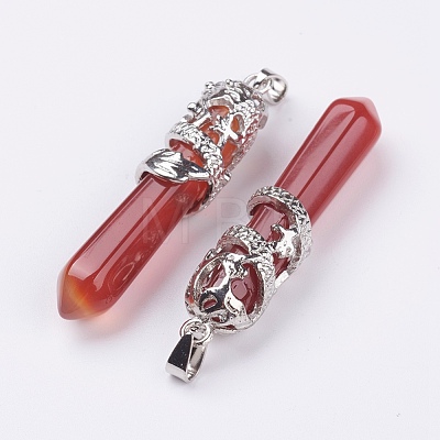 Natural Carnelian Big Pointed Pendants G-G738-A-32-1