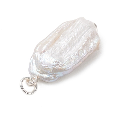 Natural Keshi Pearl Pendants PALLOY-JF04812-02-1