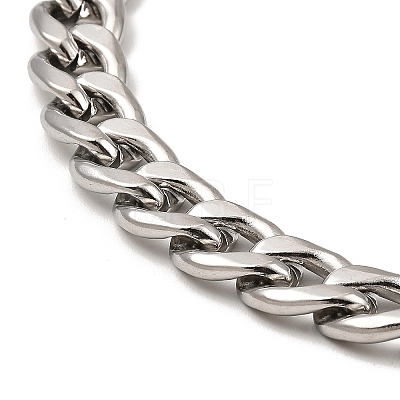 304 Stainless Steel Cuban Link Chain Necklace BJEW-B072-04P-1