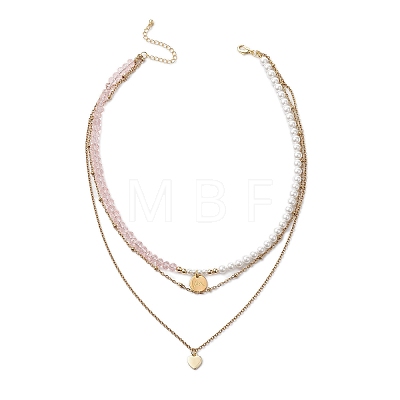 Shell Pearl Necklaces NJEW-JN04893-1