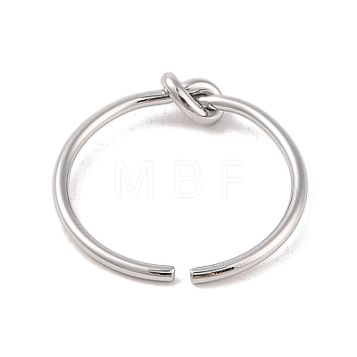 Non-Tarnish Simple Knotted 304 Stainless Steel Open Cuff Ring for Women Men RJEW-Z038-06P-1