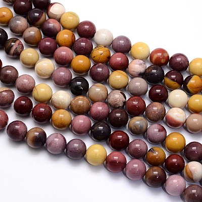 Natural Mookaite Round Beads Strands G-O047-12-10mm-1