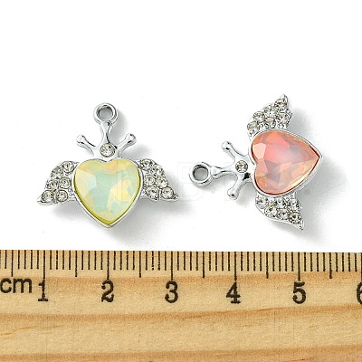 UV Plating Alloy Mixed Color Glass Rhinestone Pendants FIND-B039-08P-1