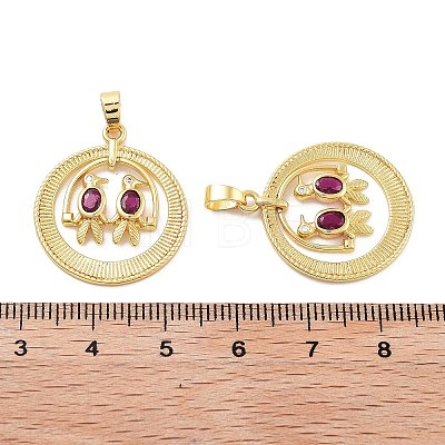 Rack Plating Brass Micro Pave Cubic Zirconia Pendants KK-Z071-55G-1